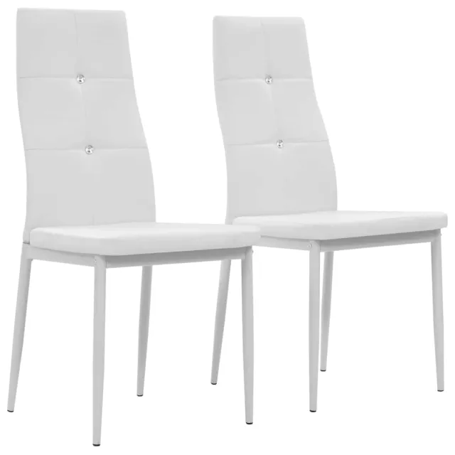 vidaXL Eetkamerstoelen 2 st kunstleer wit