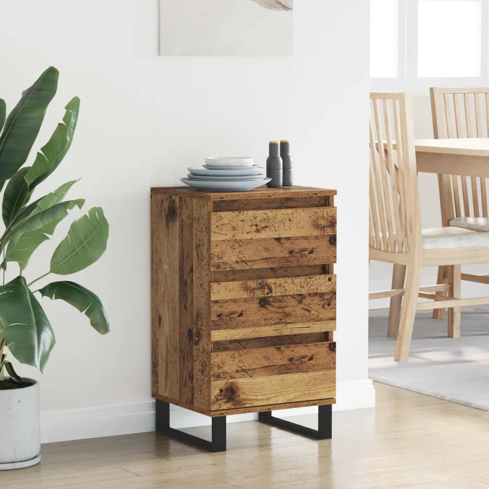 vidaXL Dressoir Oud hout Bewerkt hout bruin, foto 4