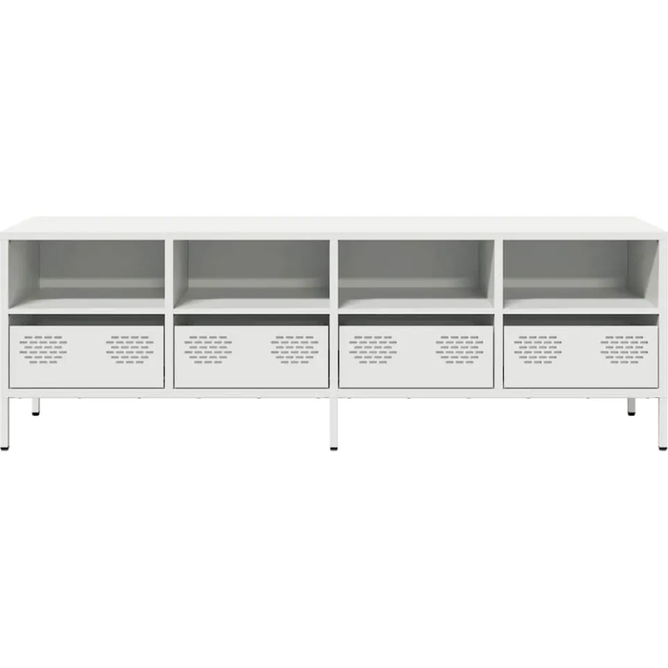 vidaXL Tv-meubel 135x39x43,5 cm koudgewalst staal wit, foto 4