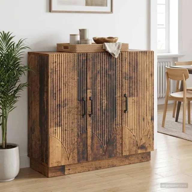 vidaXL Dressoir Oud hout 89 x 34,5 x 77 cm Bewerkt hout Bruin