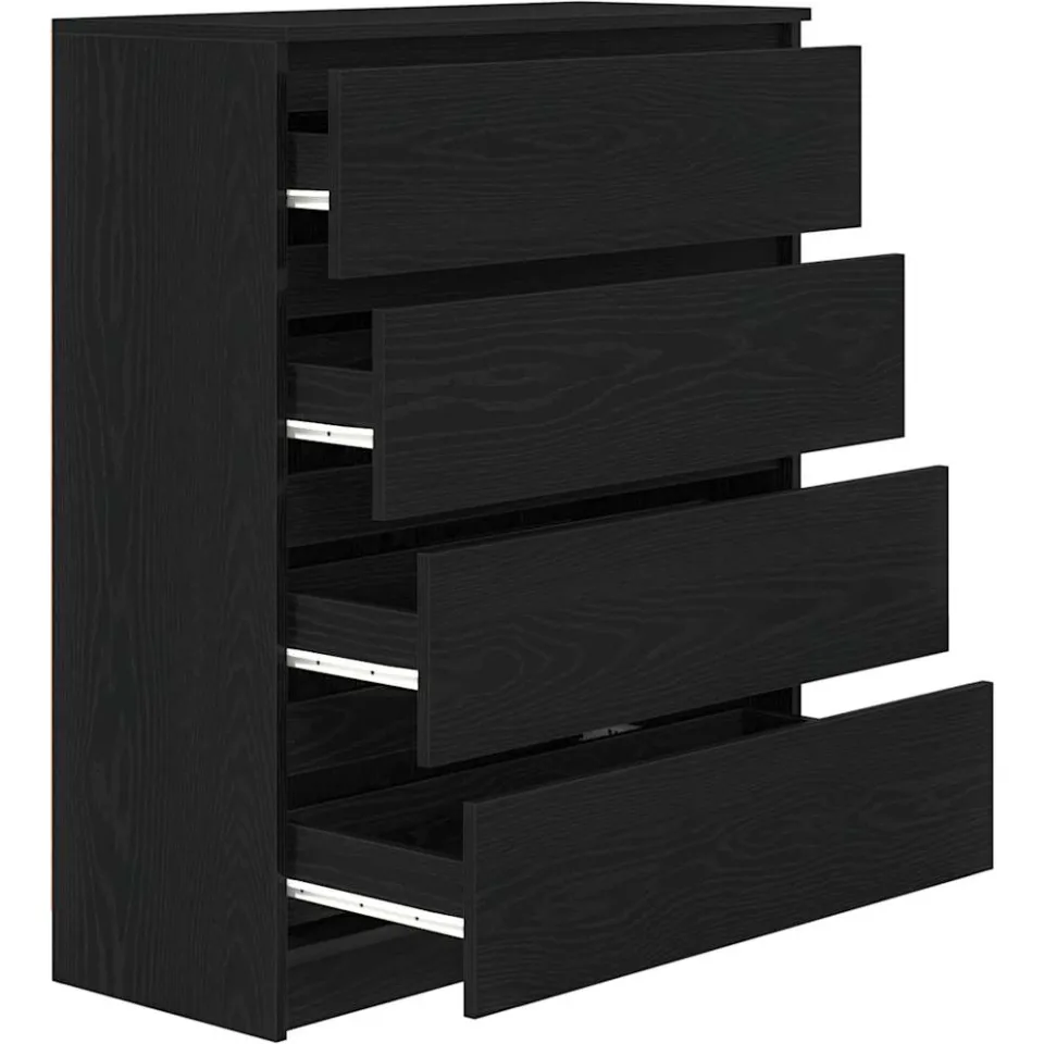 vidaXL Dressoir 80x35x99 cm spaanplaat zwart eikenkleurig, foto 4