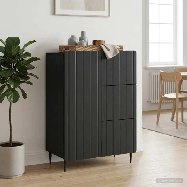 vidaXL Dressoir Zwart 66 x 34,5 x 91,5 cm Bewerkt hout, foto 2