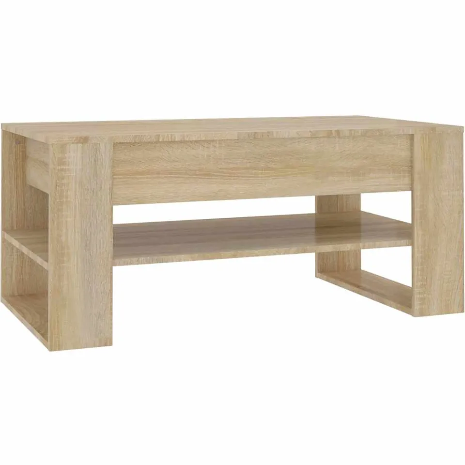 vidaXL Salontafel 102x55x45 cm bewerkt hout sonoma eikenkleurig Bruin