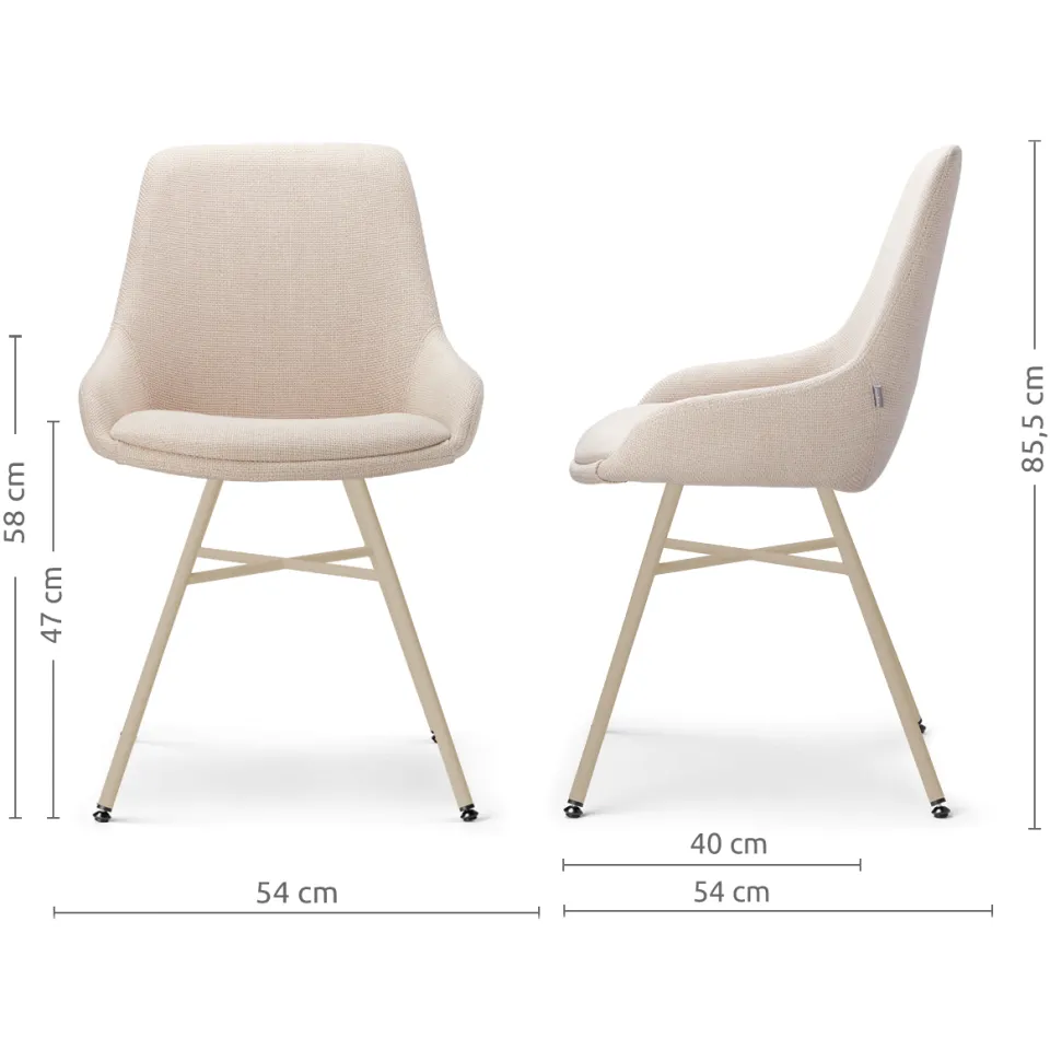 Nolon Noa-Isa eetkamerstoel beige - beige onderstel, foto 2