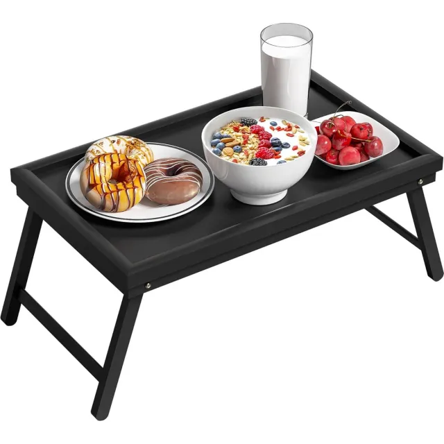 Lexium Store Lexium Bedtafeltje voor op Bed - Laptoptafel - Bedtafel - Banktafel - Laptoptafel verstelbaar - Ontbijttafel zwart