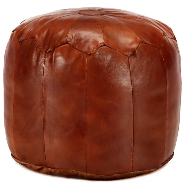 vidaXL Poef 40x35 cm echt geitenleer tan bruin