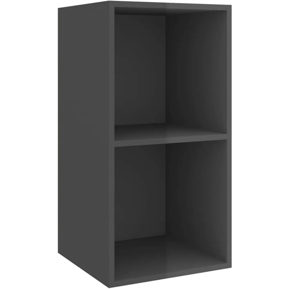 vidaXL Tv-wandmeubelen 2 st bewerkt hout hoogglans grijs