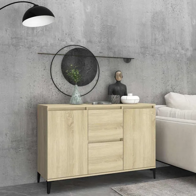 vidaXL Dressoir 102x35x70 cm bewerkt hout sonoma eikenkleurig Bruin