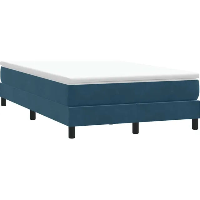 vidaXL Boxspring zonder matras fluweel donkerblauw 120x210 cm
