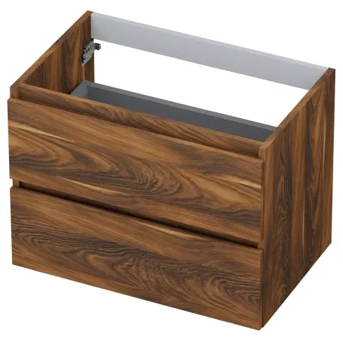 Ink onderkast greeploos met houten keerlijst noten