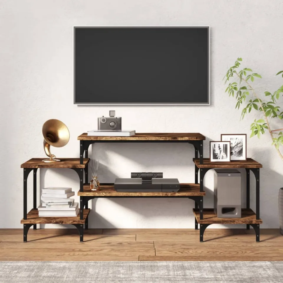 vidaXL Tv-meubel 117x35x52 cm bewerkt hout gerookt eikenkleurig, foto 2