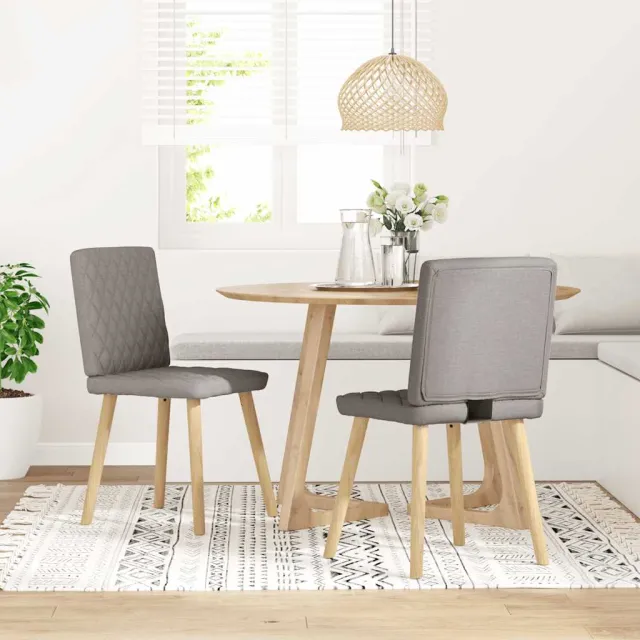 vidaXL Eetkamerstoelen draaibaar 2 st stof taupe