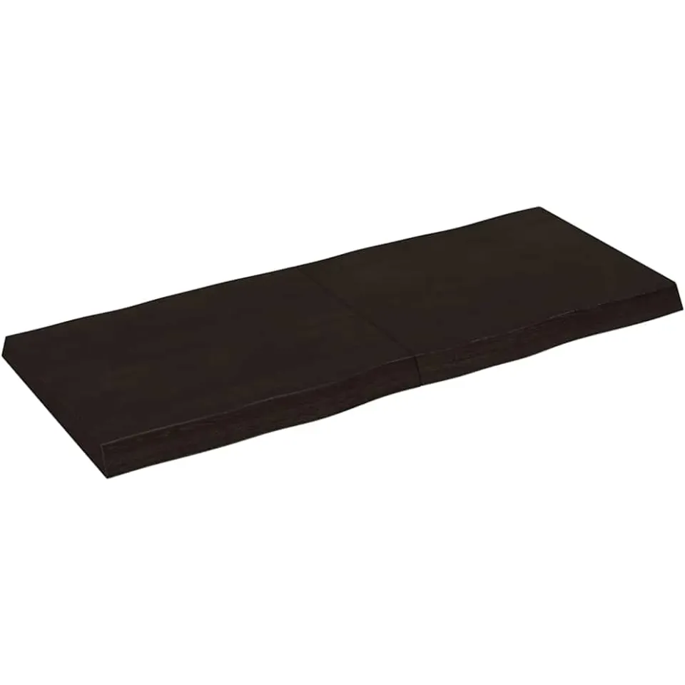 vidaXL Tafelblad natuurlijke rand 120x50x(2-6)cm eikenhout donkerbruin, foto 2