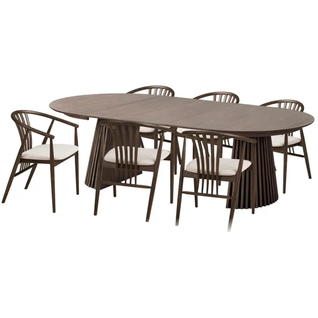 House Nordic Tokyo eethoek eettafel 6 stoelen natuur, smoked. Natuur, Gerookt