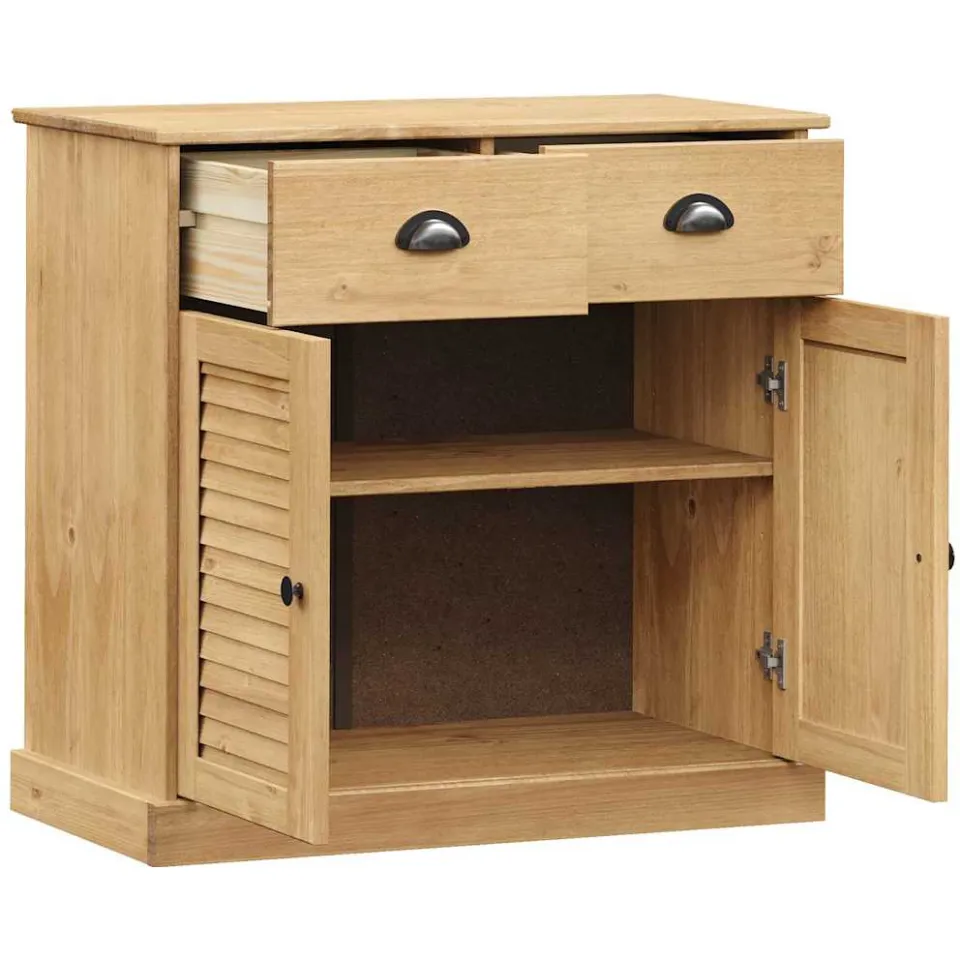 vidaXL Dressoir met lades VIGO 78x40x75 cm massief grenenhout Bruin