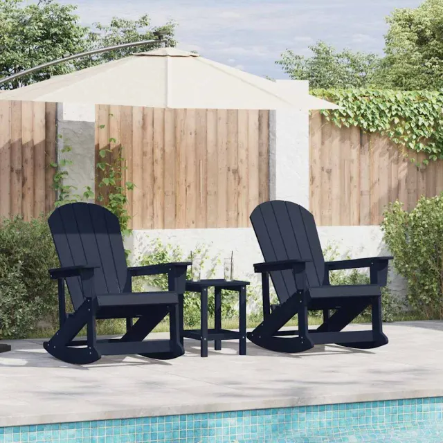 vidaXL Tuin loungeset 3 st Marineblauw HDPE, foto 2