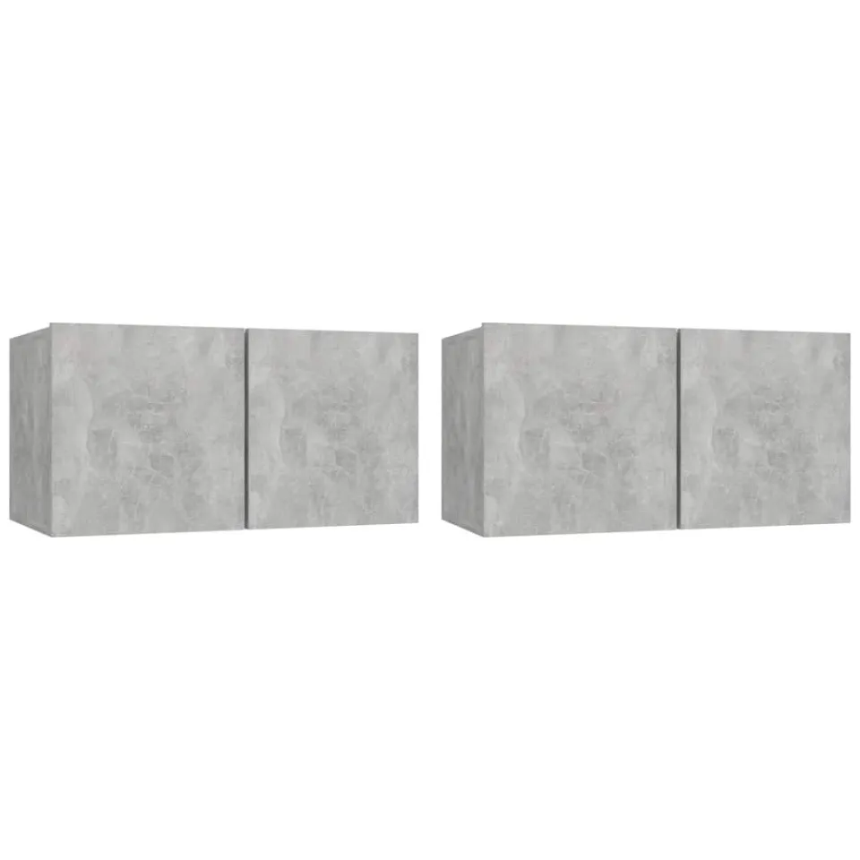 vidaXL Tv-hangmeubelen 2 st 60x30x30 cm betongrijs grijs, foto 3