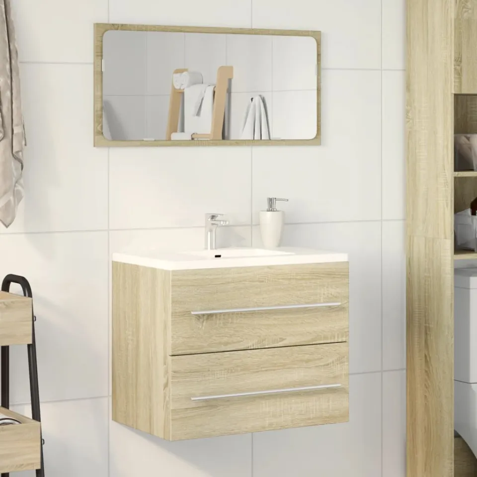 vidaXL Wastafelkast 60x38,5x48 cm spaanplaat sonoma eikenkleurig, foto 2