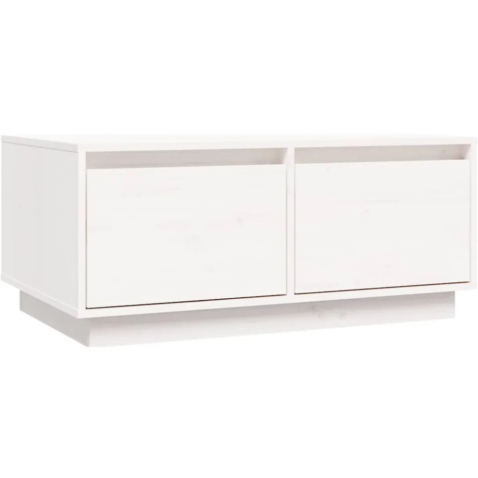 vidaXL Salontafel 80x50x35 cm massief grenenhout wit