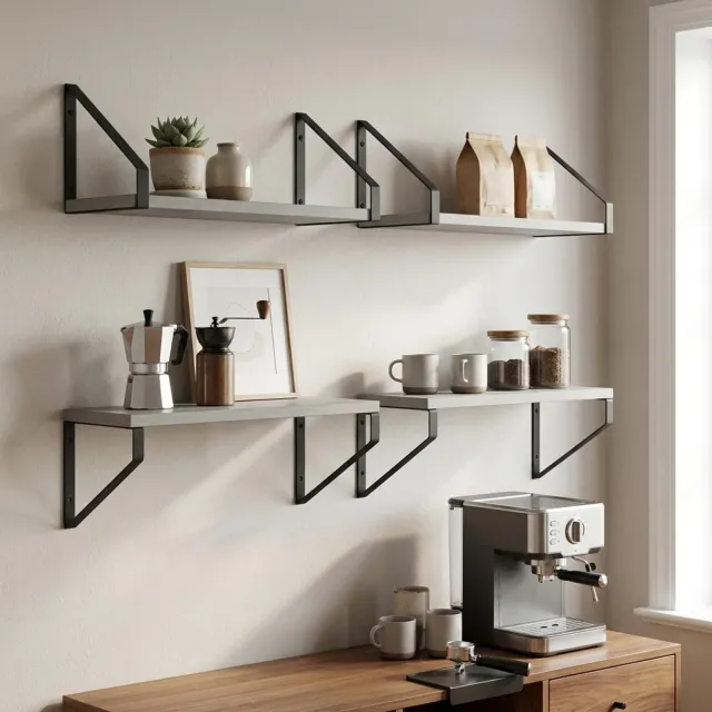 vidaXL Wandschappen 4 st Betongrijs 40 x 16 x 15,5 cm