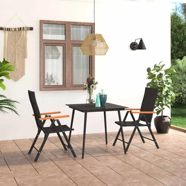 vidaXL 3-delige Tuinset zwart en bruin, foto 2