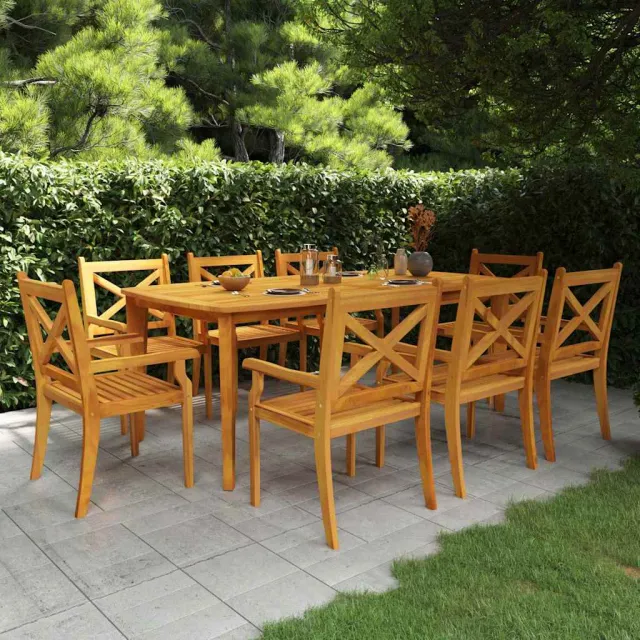 vidaXL 9-delige Tuinset massief acaciahout bruin, foto 2