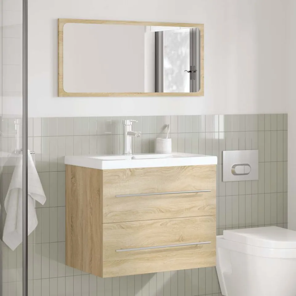 vidaXL 2-delige Badkamermeubelset bewerkt hout sonoma eikenkleurig, foto 2