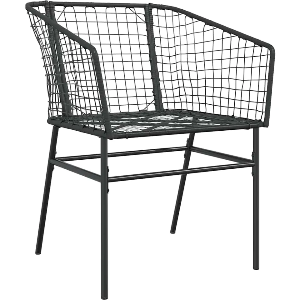 vidaXL 3-delige Tuinset poly rattan glas zwart, foto 3