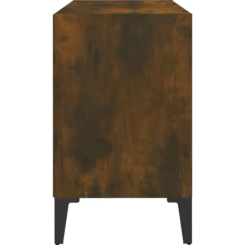 vidaXL Tv-meubel met metalen poten 69,5x30x50 cm gerookt eikenkleurig, foto 4