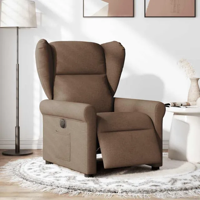 vidaXL Fauteuil verstelbaar elektrisch stof bruin