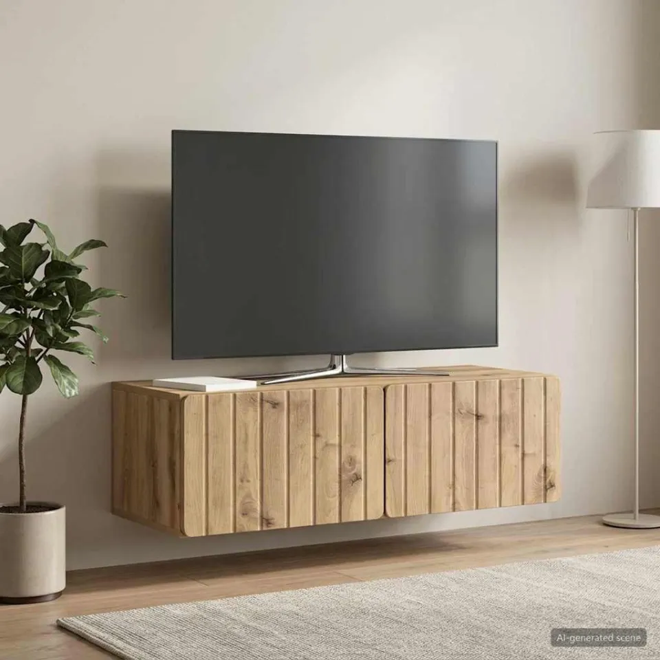 vidaXL Wandbeugel TV-kast 98 x 41 x 30 cm Artisanaal eiken, foto 4