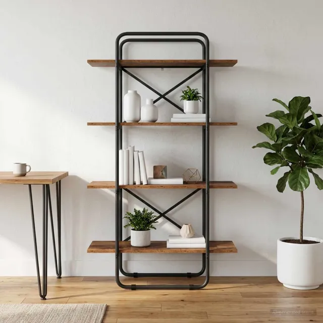 vidaXL Boekenrek 4-laags 80 x 35 x 140 cm PB Eikenhout Bruin
