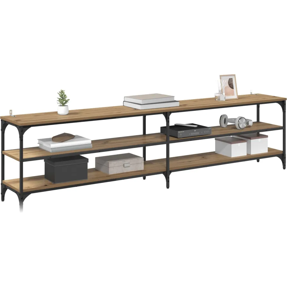 vidaXL TV-kast 200 x 30 x 50 cm Artisan Eiken Gemonteerd hout en ijzer Bruin