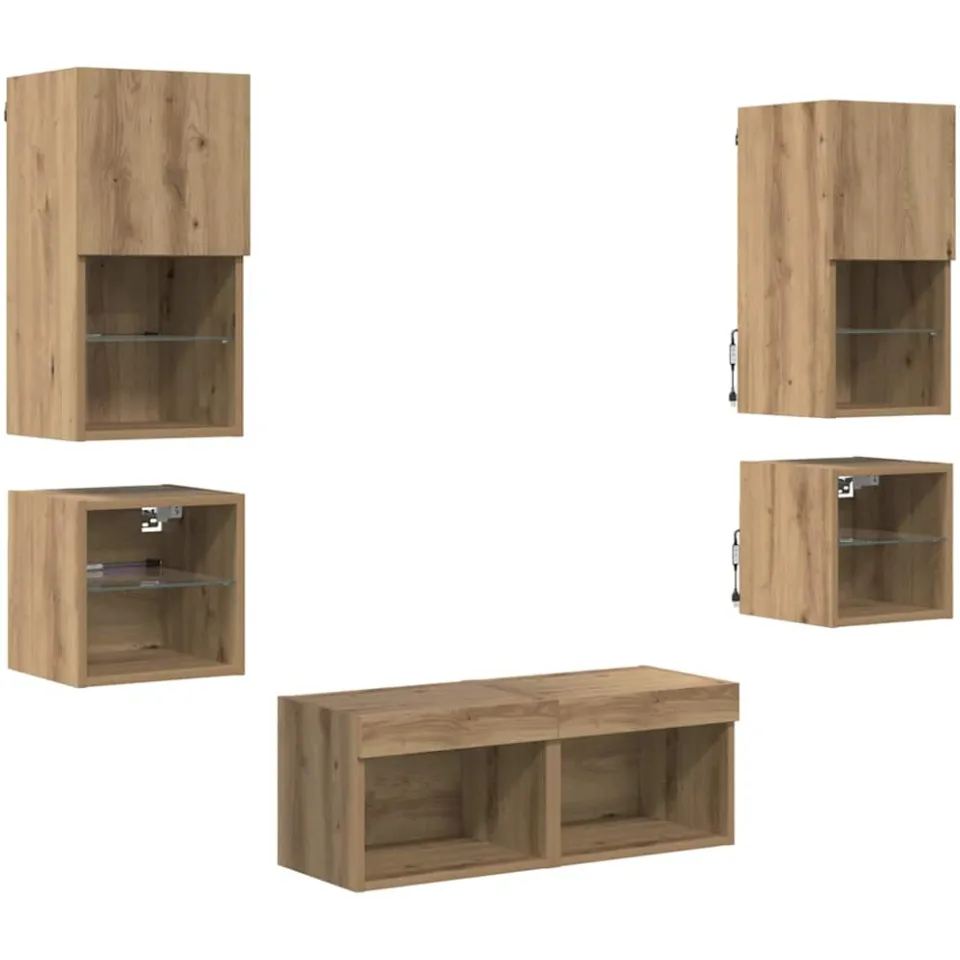 vidaXL TV Wandmeubels 8 st 30,5 x 30 x 60 cm Artisan Eiken, foto 3