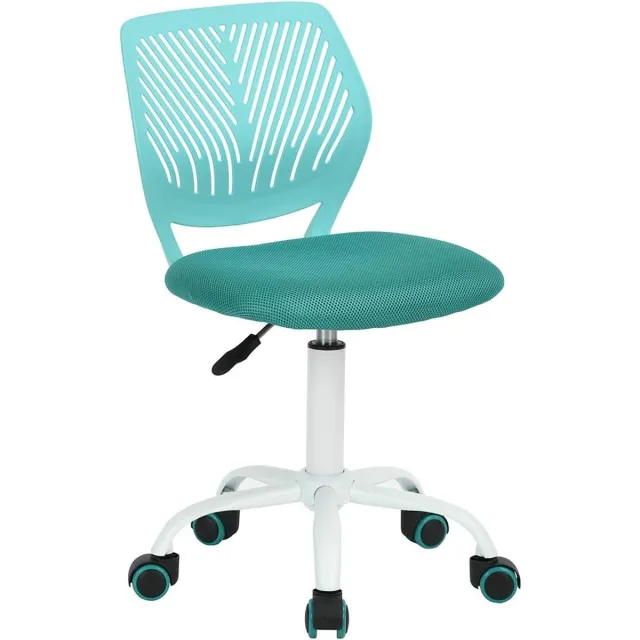 meerklose Bureaustoel, draaistoel, verstelbaar, zitting van stof, ergonomisch, zonder armleuning, turquoise turkoois