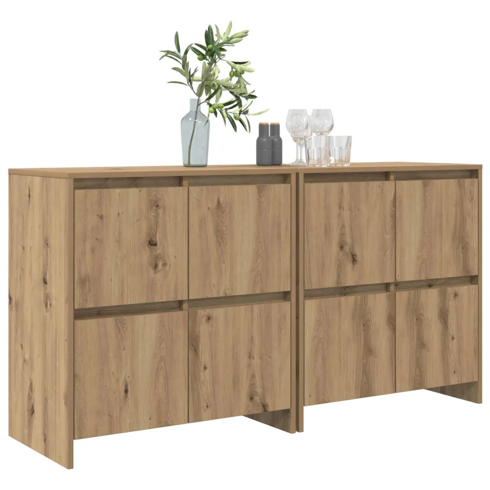 vidaXL Dressoirs 2 st artisanaal eikenkleurig 70 x 41 x 75 cm Bruin