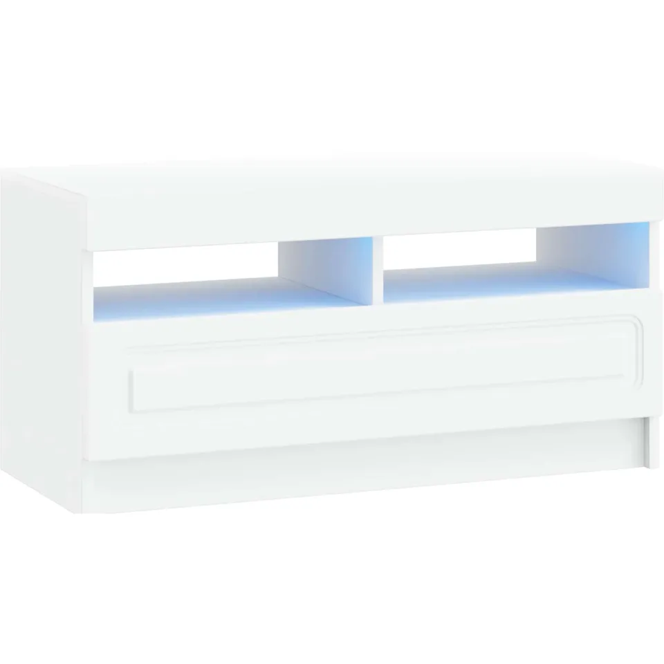 vidaXL LED tv-meubel Wit Bewerkt hout, foto 3
