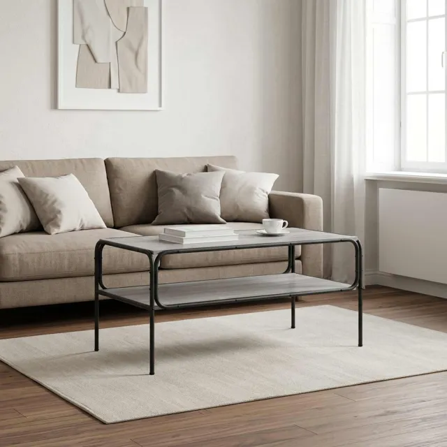 vidaXL Bijzettafel Grijs Sonoma 100 x 50 x 46 cm Bewerkt hout, foto 2