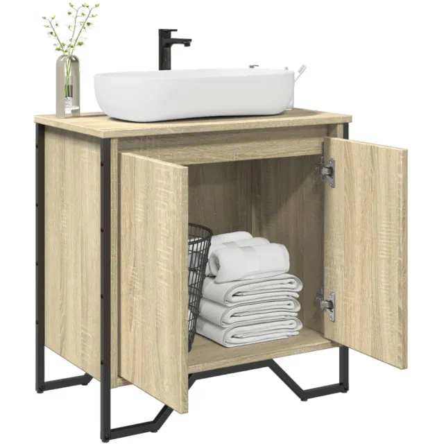 vidaXL Wastafelkast 60x35x60 cm bewerkt hout sonoma eikenkleurig Bruin
