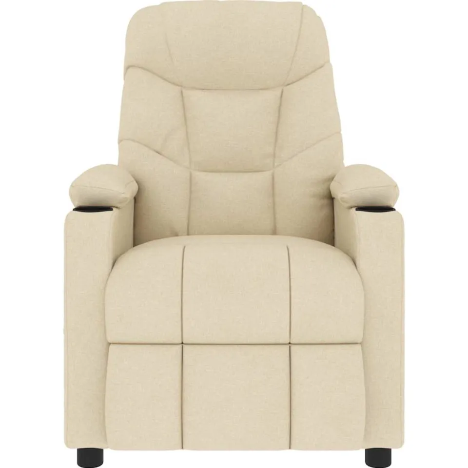 vidaXL Massagestoel stof crèmekleurig