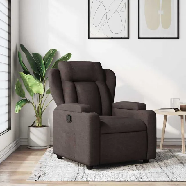 vidaXL Fauteuil verstelbaar stof donkerbruin bruin
