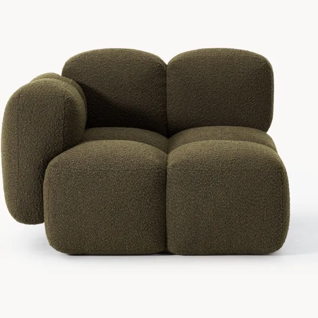 Westwing Collection Bouclé hoekmodule Tayla Groen