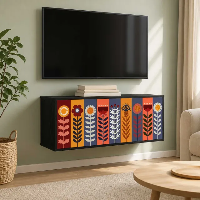vidaXL Wandgemonteerd tv-meubel ESSEN 102 x 33 x 40 cm Zwart eiken, foto 2