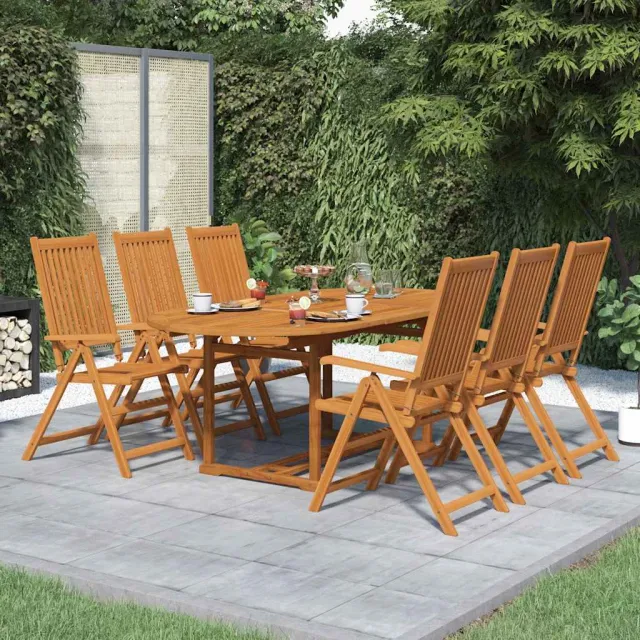 vidaXL 7-delige Tuinset massief acaciahout 150-200 cm bruin