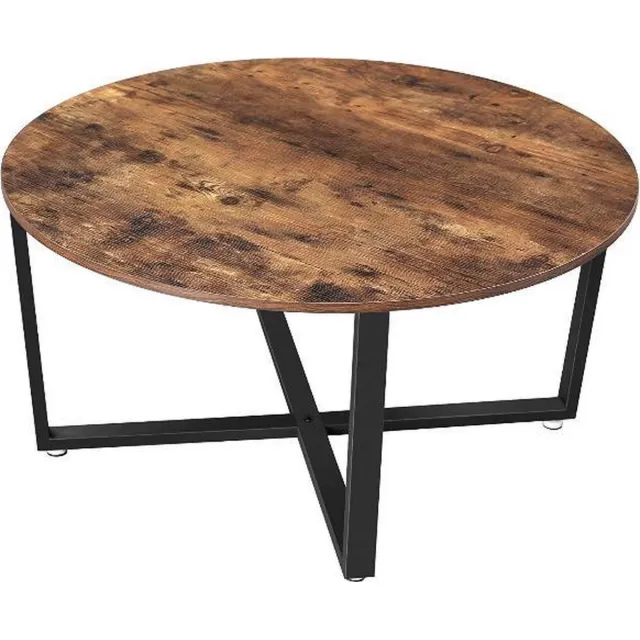 FurnStar Salontafel - Ronde tafel - Hout - Bruin - 88x88x47