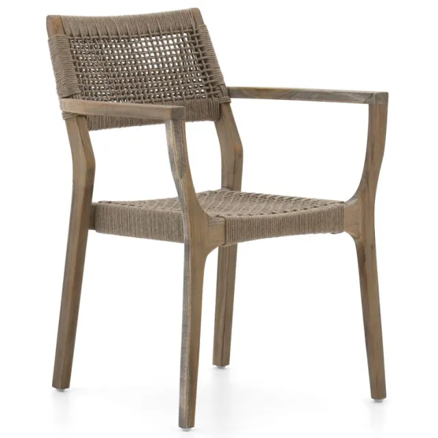 ROUGH Furniture ROUGH-L Rope dining tuinstoel stapelbaar Grijs