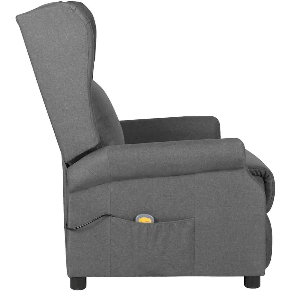 vidaXL Massagestoel stof lichtgrijs grijs, foto 4