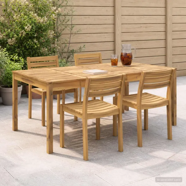 vidaXL Tuindiner tafel LAREN Witgewassen 196 x 100,5 x 75 cm, foto 2