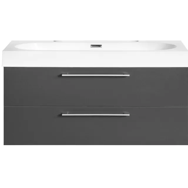 Differnz Badkamermeubelset Differnz Somero Met Polybeton Wastafel 100 cm Antraciet