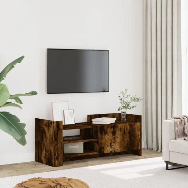 vidaXL Tv-meubel 100x35x40 cm bewerkt hout gerookt eikenkleurig, foto 2